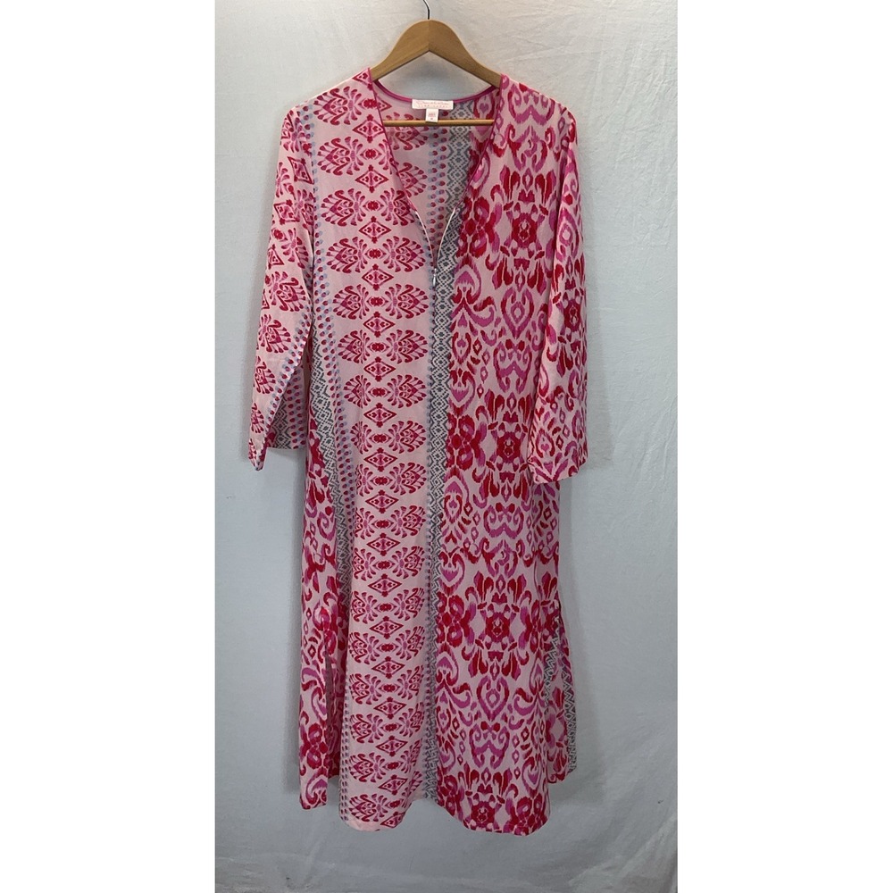 Oscar De La Renta Pink Label Robe‎ Floral AOP Flowy Maxi Kaftan M Colorful
